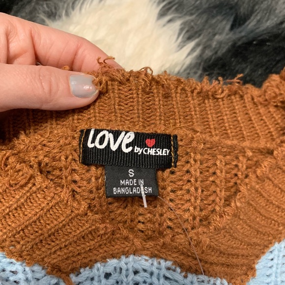 Love Mixed Color Sweater with Asymmetrical Ends - Picture 3 of 8